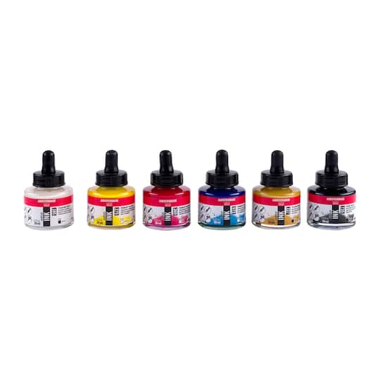 Amsterdam 30mL 6 Color Acrylic Ink Basic Set